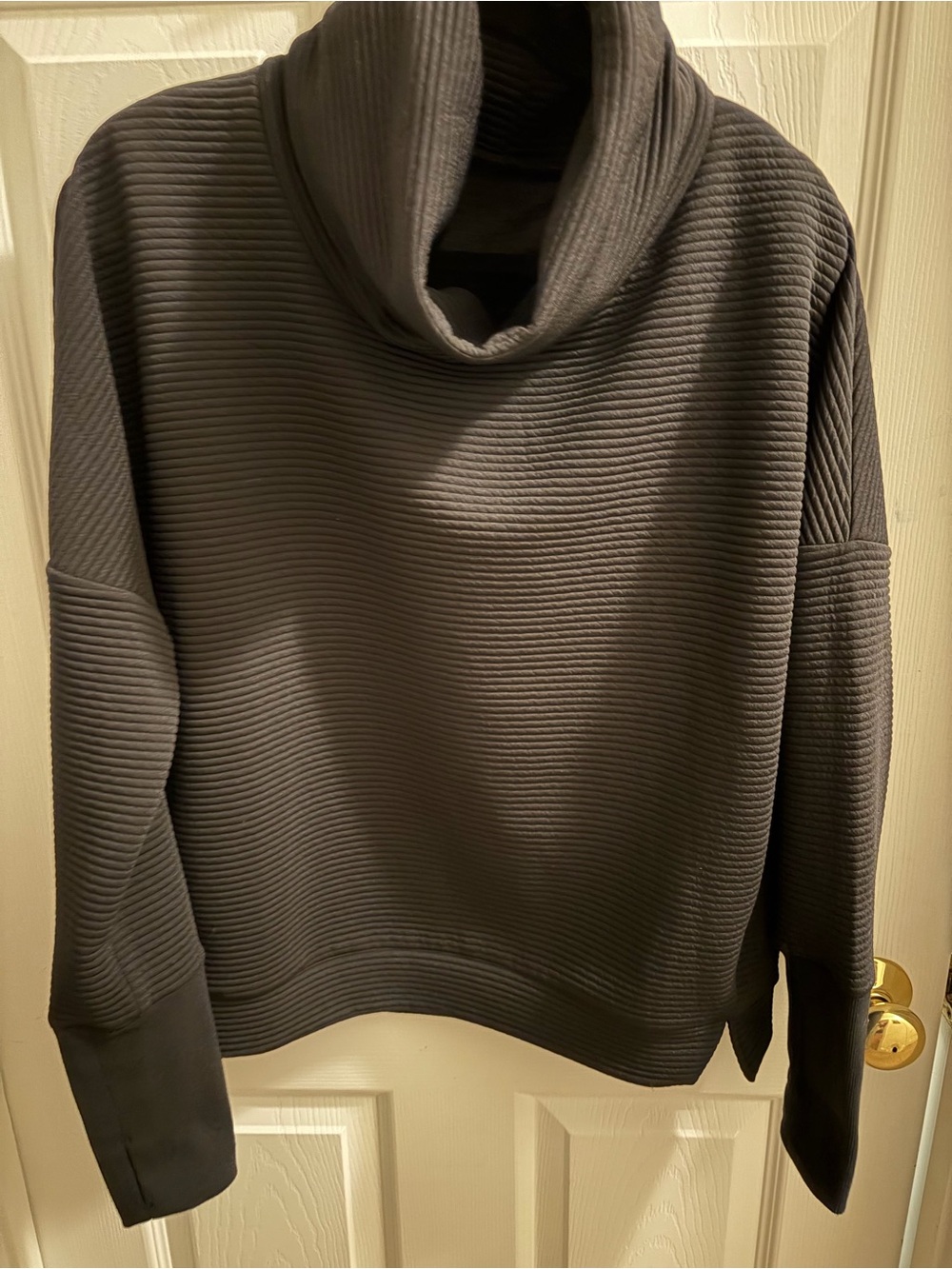 Women's Ribbed Cowl Neck Sweater - Black